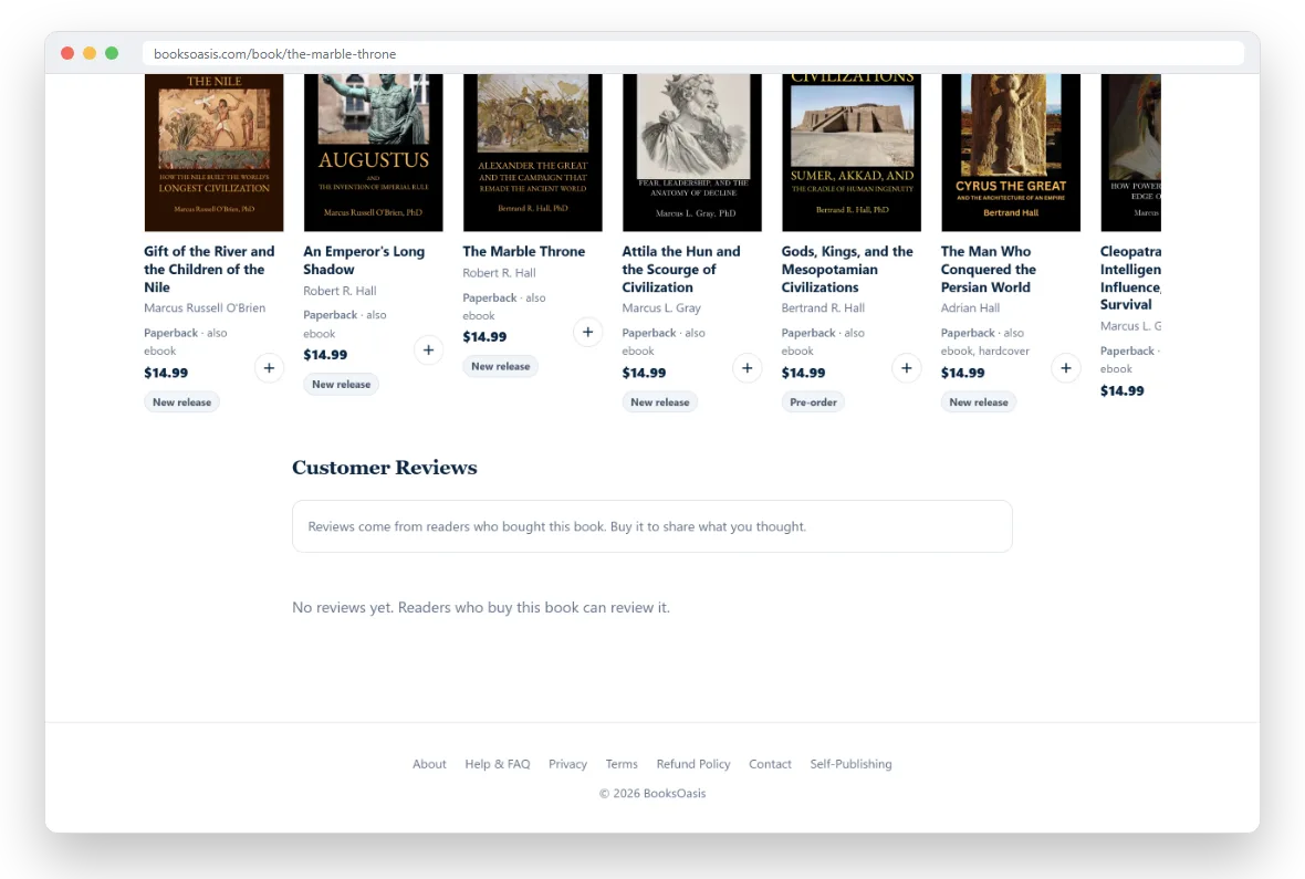 The Customer Reviews section of a book page with the star rating, the review form and reviews marked Verified Purchase